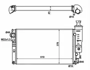 Радиатор охлаждения Peugeot 405 92-96 (-AC) (МКПП), PR 0540A4