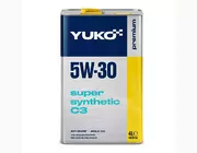 Моторна олива синтетична  YUKO 5W-30 Super Synthetic C3  4л каністра жерсть безкоштовна доставка по Україні